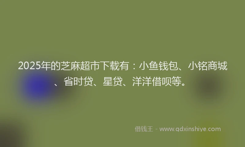 2025年的芝麻超市下载有：小鱼钱包、小铭商城、省时贷、星贷、洋洋借呗等。