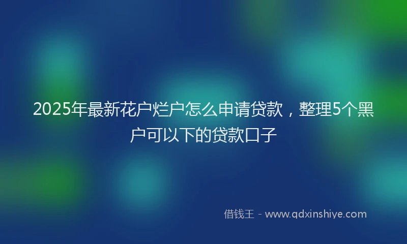 2025年最新花户烂户怎么申请贷款，整理5个黑户可以下的贷款口子