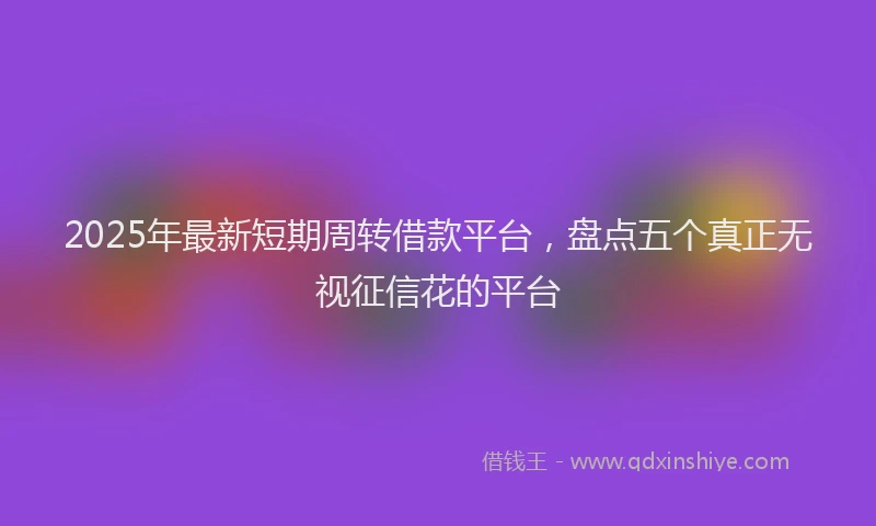 2025年最新短期周转借款平台，盘点五个真正无视征信花的平台