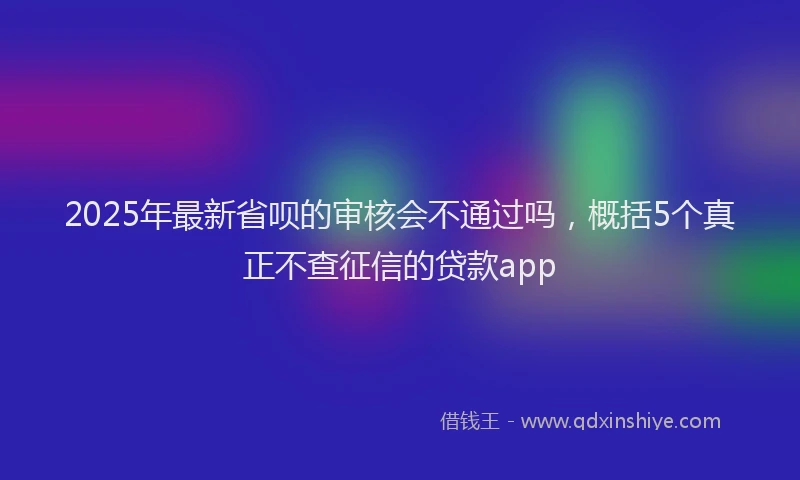 2025年最新省呗的审核会不通过吗，概括5个真正不查征信的贷款app
