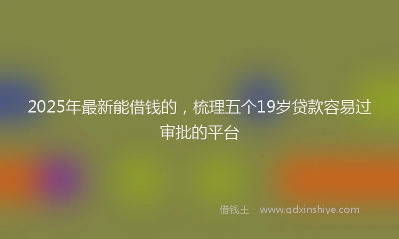 2025年最新能借钱的，梳理五个19岁贷款容易过审批的平台