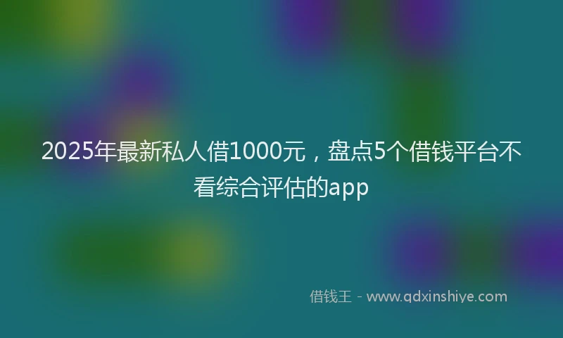 2025年最新私人借1000元，盘点5个借钱平台不看综合评估的app