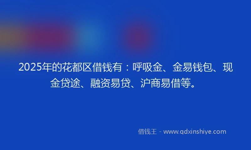 2025年的花都区借钱有：呼吸金、金易钱包、现金贷途、融资易贷、沪商易借等。