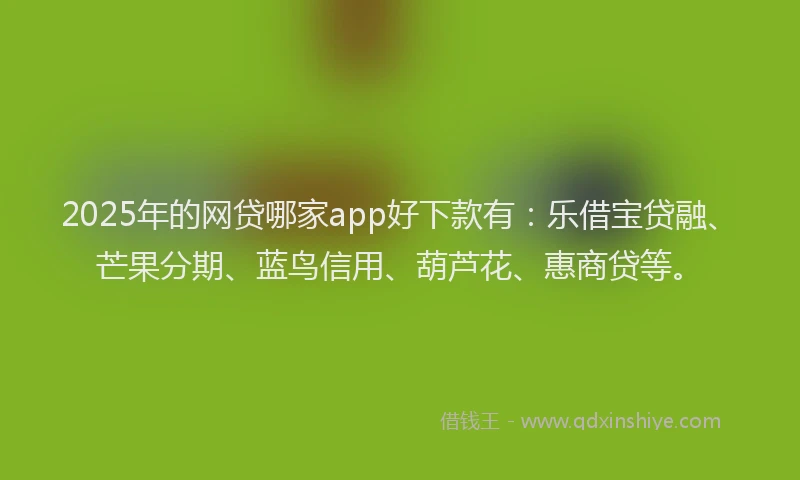 2025年的网贷哪家app好下款有：乐借宝贷融、芒果分期、蓝鸟信用、葫芦花、惠商贷等。