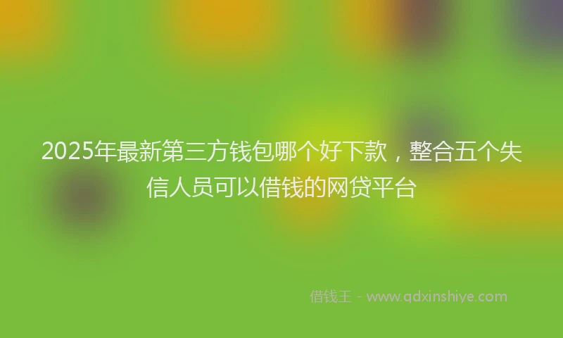 2025年最新第三方钱包哪个好下款，整合五个失信人员可以借钱的网贷平台