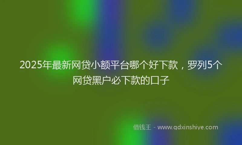 2025年最新网贷小额平台哪个好下款，罗列5个网贷黑户必下款的口子