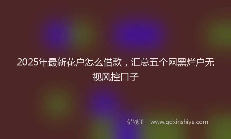 2025年最新花户怎么借款，汇总五个网黑烂户无视风控口子