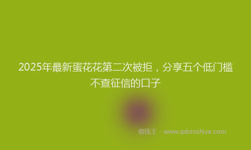 2025年最新蛋花花第二次被拒，分享五个低门槛不查征信的口子
