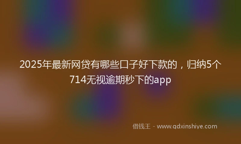 2025年最新网贷有哪些口子好下款的，归纳5个714无视逾期秒下的app