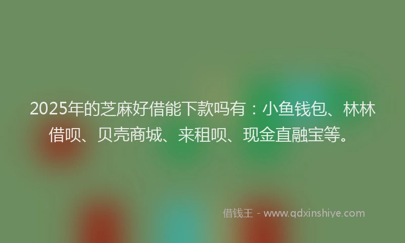 2025年的芝麻好借能下款吗有：小鱼钱包、林林借呗、贝壳商城、来租呗、现金直融宝等。
