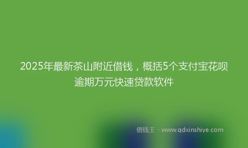 2025年最新茶山附近借钱，概括5个支付宝花呗逾期万元快速贷款软件