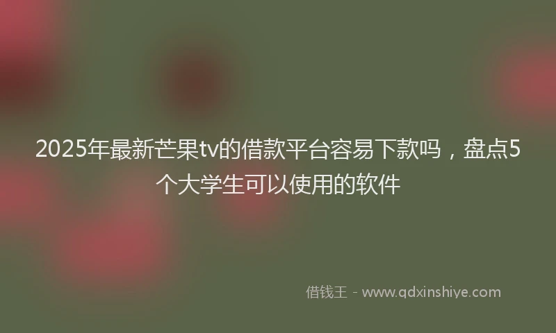 2025年最新芒果tv的借款平台容易下款吗，盘点5个大学生可以使用的软件