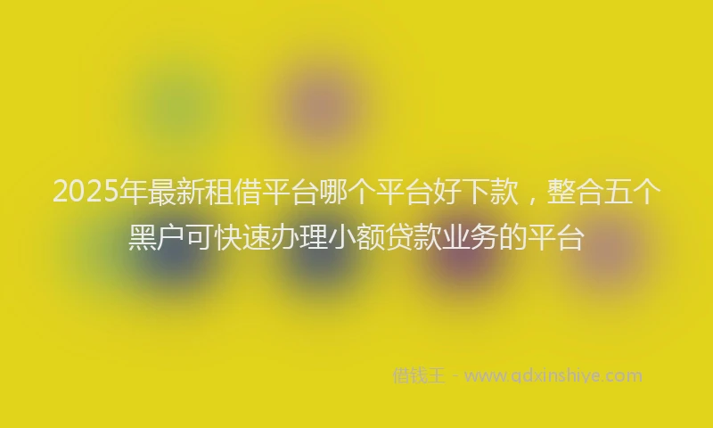 2025年最新租借平台哪个平台好下款，整合五个黑户可快速办理小额贷款业务的平台