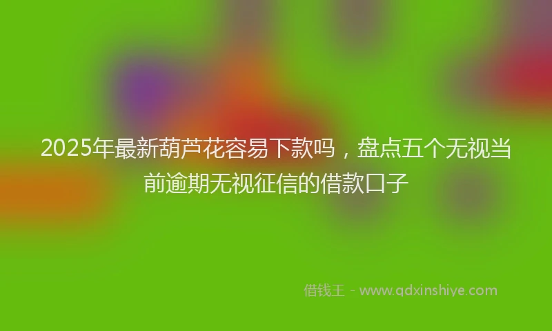 2025年最新葫芦花容易下款吗，盘点五个无视当前逾期无视征信的借款口子