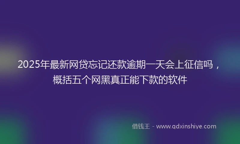 2025年最新网贷忘记还款逾期一天会上征信吗，概括五个网黑真正能下款的软件