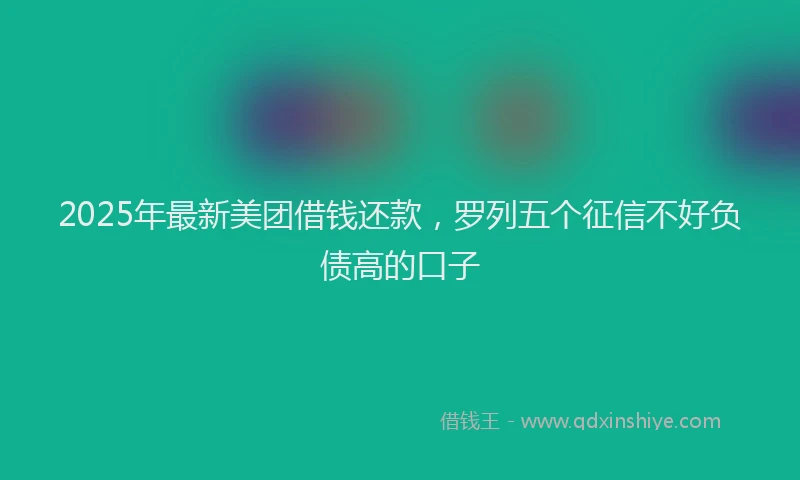 2025年最新美团借钱还款，罗列五个征信不好负债高的口子