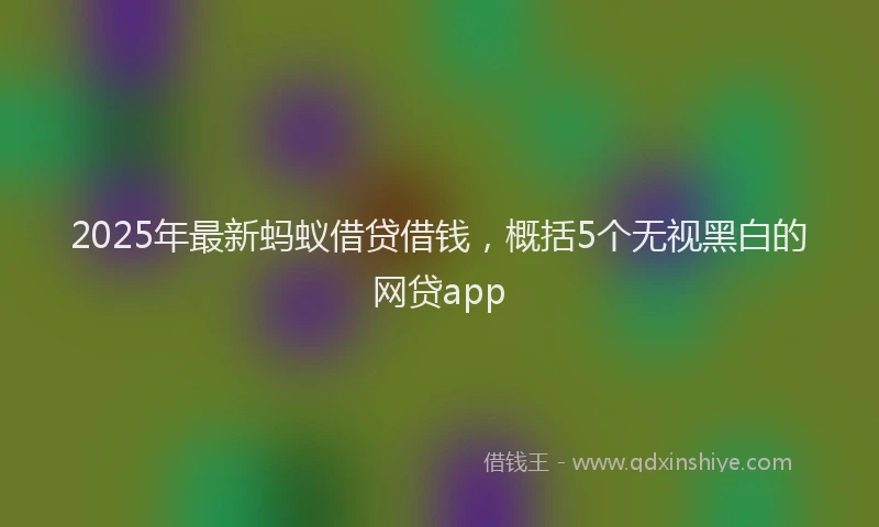 2025年最新蚂蚁借贷借钱，概括5个无视黑白的网贷app