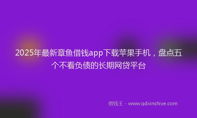 2025年最新章鱼借钱app下载苹果手机，盘点五个不看负债的长期网贷平台