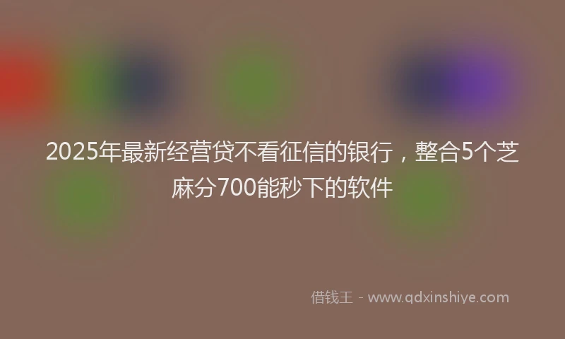 2025年最新经营贷不看征信的银行，整合5个芝麻分700能秒下的软件