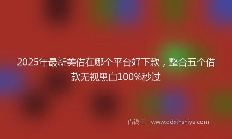 2025年最新美借在哪个平台好下款，整合五个借款无视黑白100%秒过