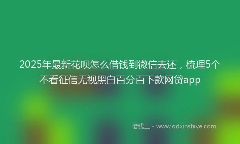 2025年最新花呗怎么借钱到微信去还，梳理5个不看征信无视黑白百分百下款网贷app