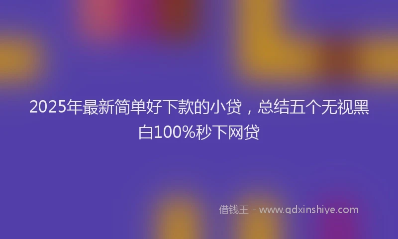 2025年最新简单好下款的小贷，总结五个无视黑白100%秒下网贷