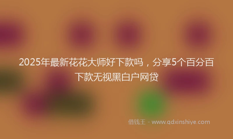 2025年最新花花大师好下款吗，分享5个百分百下款无视黑白户网贷