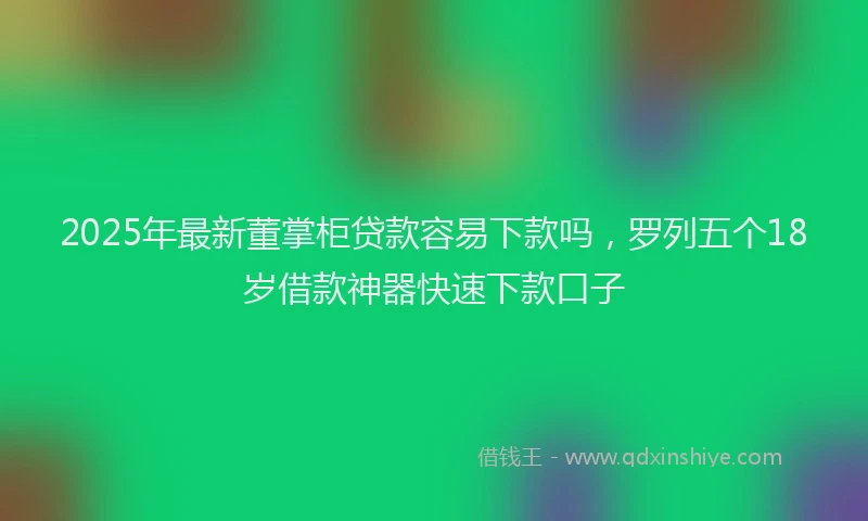 2025年最新董掌柜贷款容易下款吗，罗列五个18岁借款神器快速下款口子