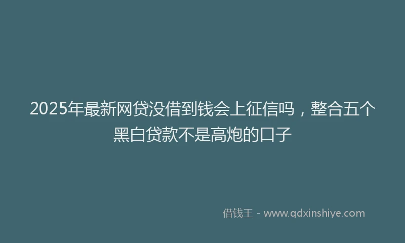 2025年最新网贷没借到钱会上征信吗，整合五个黑白贷款不是高炮的口子