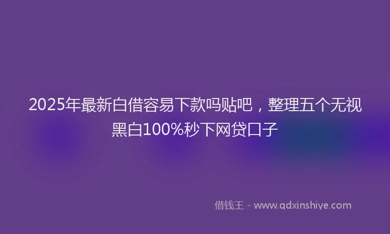 2025年最新白借容易下款吗贴吧，整理五个无视黑白100%秒下网贷口子