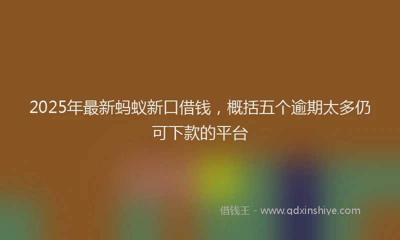 2025年最新蚂蚁新口借钱，概括五个逾期太多仍可下款的平台