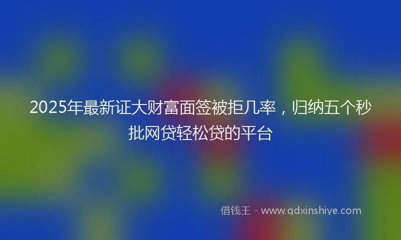 2025年最新证大财富面签被拒几率，归纳五个秒批网贷轻松贷的平台
