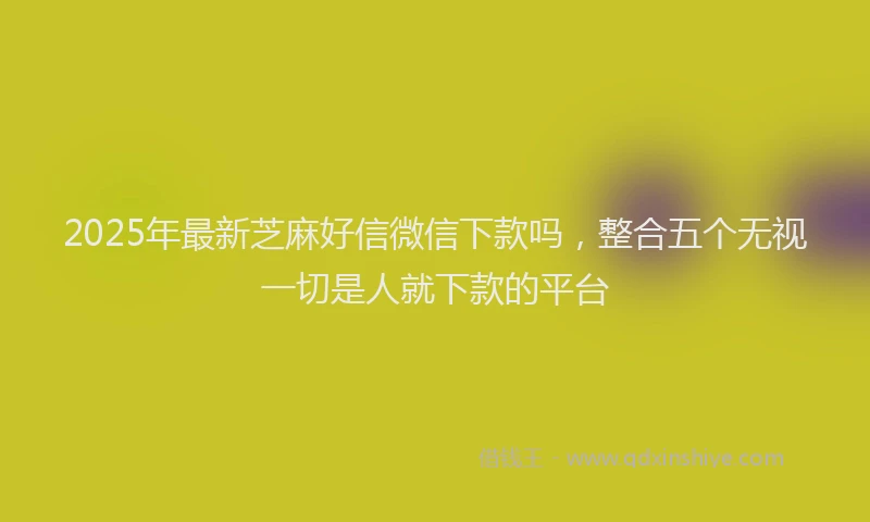 2025年最新芝麻好信微信下款吗，整合五个无视一切是人就下款的平台