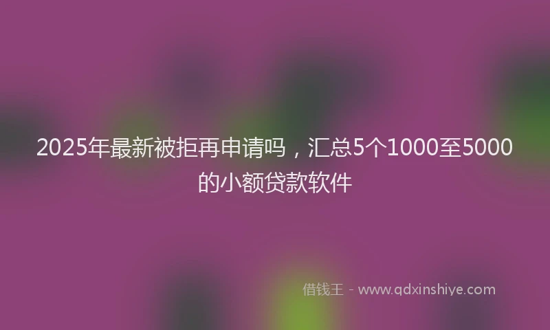 2025年最新被拒再申请吗，汇总5个1000至5000的小额贷款软件