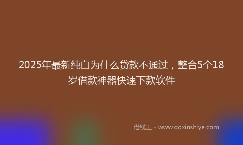 2025年最新纯白为什么贷款不通过，整合5个18岁借款神器快速下款软件