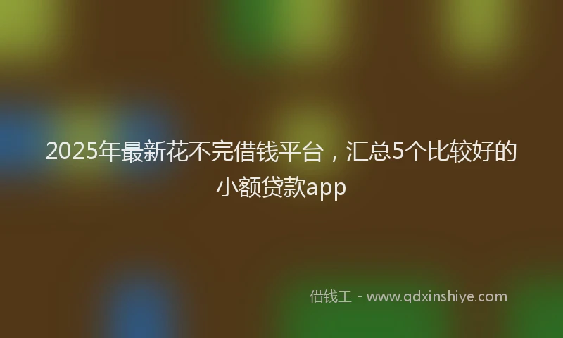 2025年最新花不完借钱平台，汇总5个比较好的小额贷款app