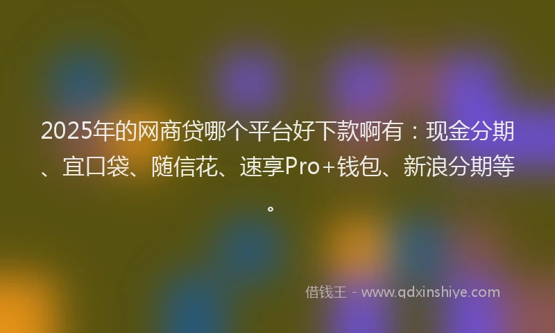 2025年的网商贷哪个平台好下款啊有：现金分期、宜口袋、随信花、速享Pro+钱包、新浪分期等。