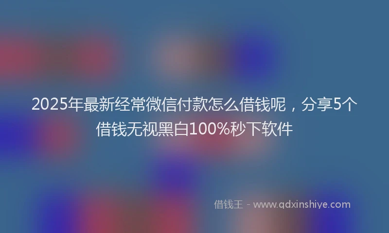 2025年最新经常微信付款怎么借钱呢，分享5个借钱无视黑白100%秒下软件