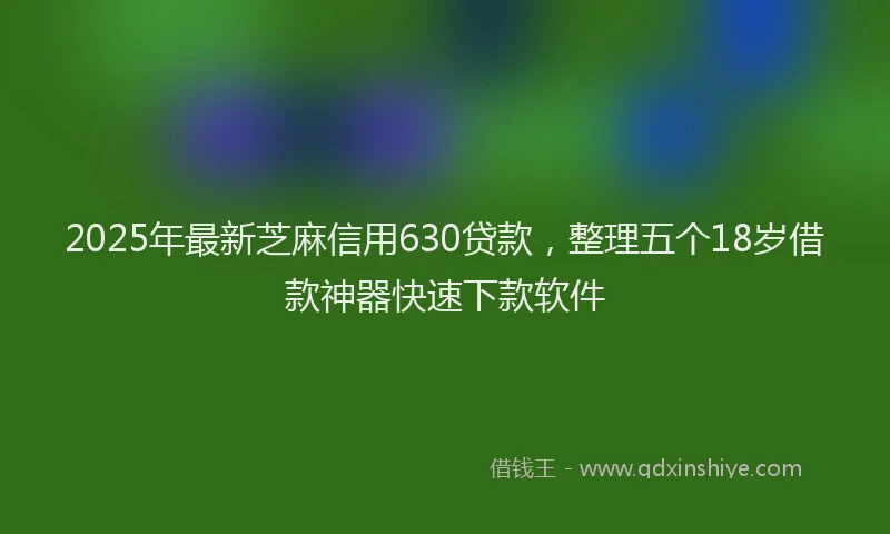 2025年最新芝麻信用630贷款，整理五个18岁借款神器快速下款软件