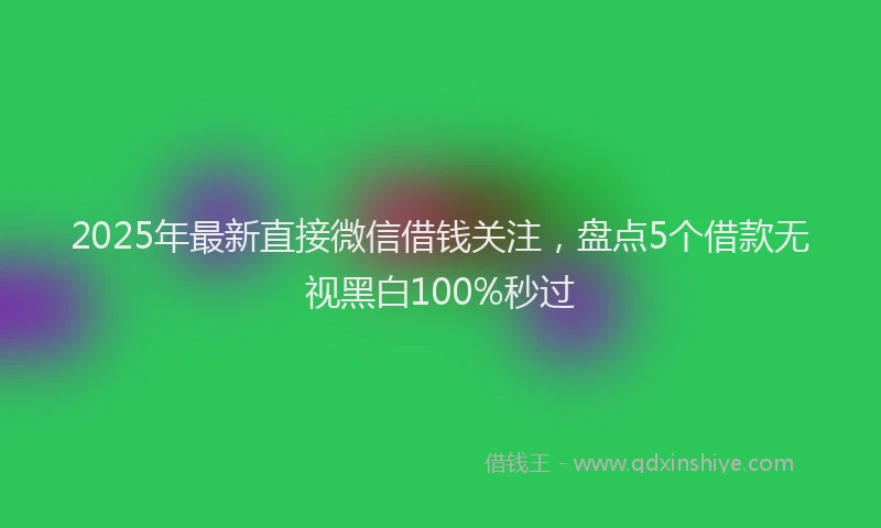 2025年最新直接微信借钱关注，盘点5个借款无视黑白100%秒过