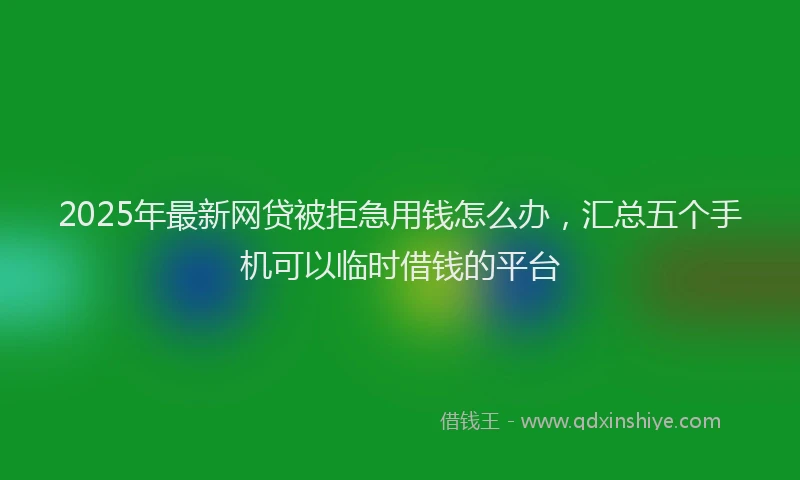2025年最新网贷被拒急用钱怎么办，汇总五个手机可以临时借钱的平台