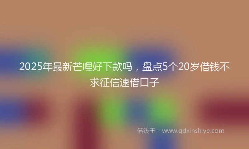 2025年最新芒哩好下款吗，盘点5个20岁借钱不求征信速借口子