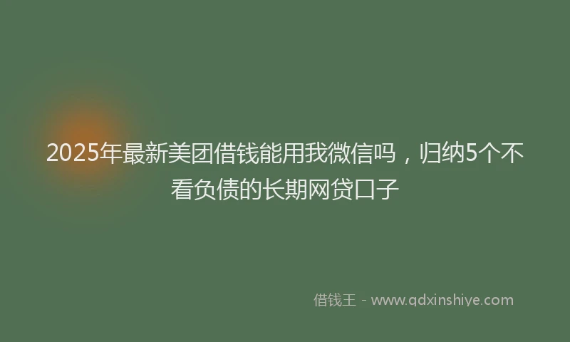 2025年最新美团借钱能用我微信吗，归纳5个不看负债的长期网贷口子