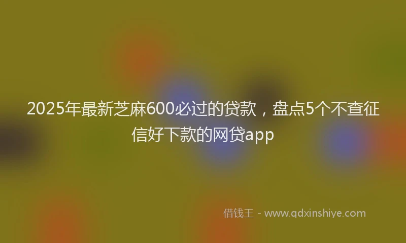 2025年最新芝麻600必过的贷款，盘点5个不查征信好下款的网贷app