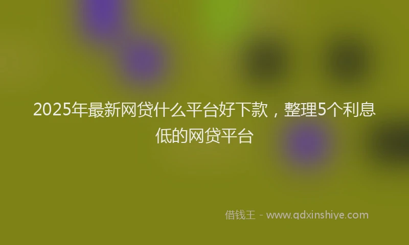2025年最新网贷什么平台好下款，整理5个利息低的网贷平台