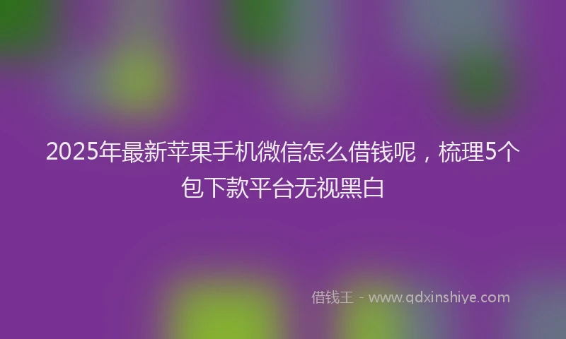2025年最新苹果手机微信怎么借钱呢，梳理5个包下款平台无视黑白