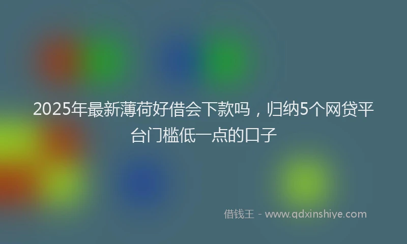2025年最新薄荷好借会下款吗，归纳5个网贷平台门槛低一点的口子