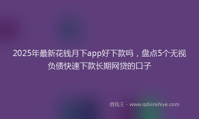 2025年最新花钱月下app好下款吗，盘点5个无视负债快速下款长期网贷的口子