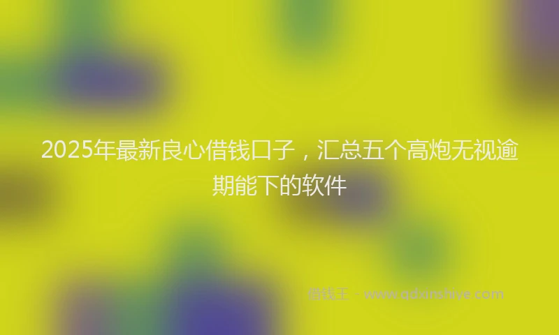 2025年最新良心借钱口子，汇总五个高炮无视逾期能下的软件