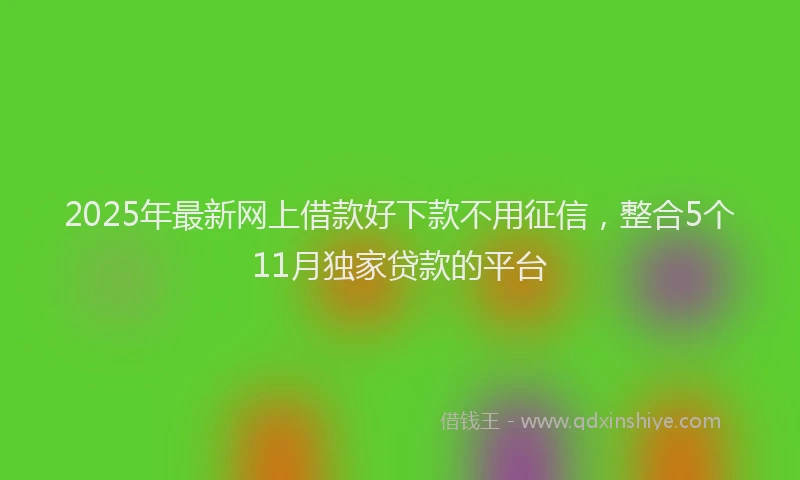 2025年最新网上借款好下款不用征信，整合5个11月独家贷款的平台